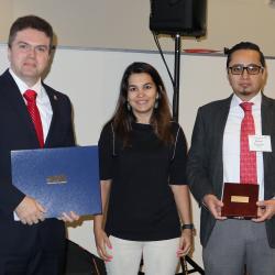 Dr Juan M. D. Delgado (right) and Dr Ioannis Brilakis (left) attend awards ceremony to receive the 2019 J. James R. Croes Medal