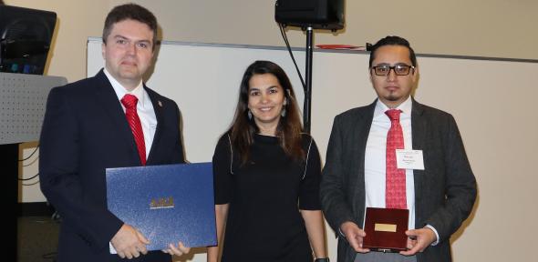 Dr Juan M. D. Delgado (right) and Dr Ioannis Brilakis (left) attend awards ceremony to receive the 2019 J. James R. Croes Medal Dr Juan M. D. Delgado (right) and Dr Ioannis Brilakis (left) attend awards ceremony to receive the 2019 J. James R. Croes Medal